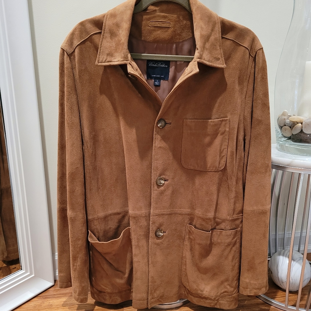 BROOKS BROTHERS MEN'S SUEDE LEATHER BLAZER SIZE S